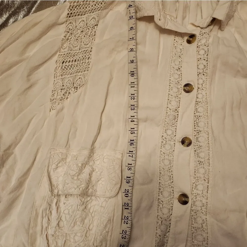 Free People Women's White Lace Detail Jacket